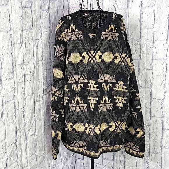 BANANA‎ REPUBLIC Black, Gray, and Tan Pullover Sweater XL - Picture 1 of 6